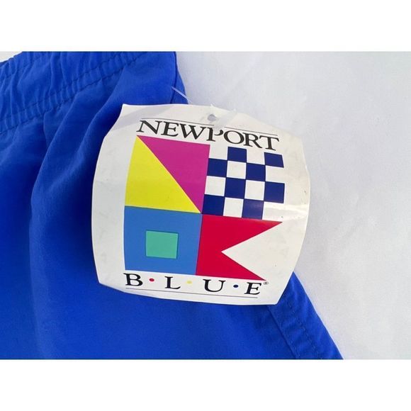 NWT Vintage 80s 90s Newport Blue Mens Size XLT Tall Swim Trunks Shorts - Picture 2 of 5